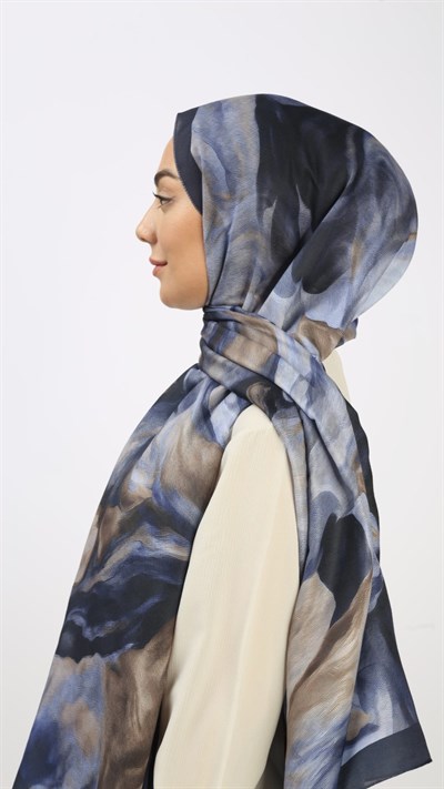 Locella Koza Pamuk Şal Lacivert