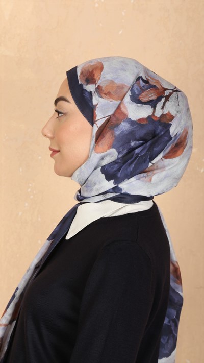 Locella Koza Pamuk Şal Lacivert