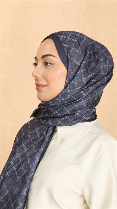 Locella Koza Pamuk Şal Lacivert