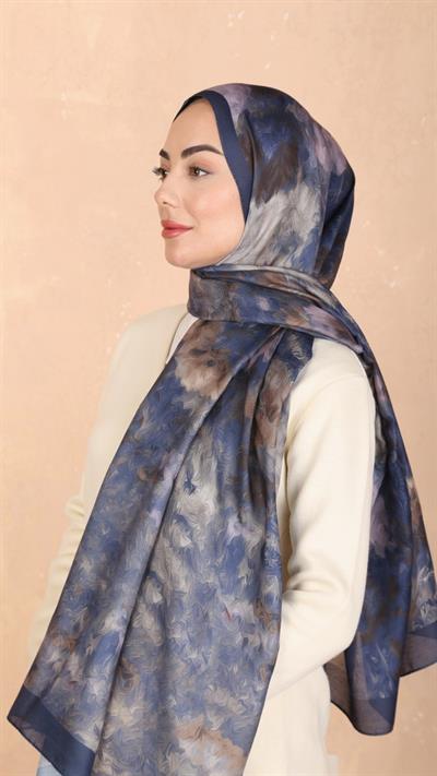 Locella Koza Pamuk Şal Lacivert