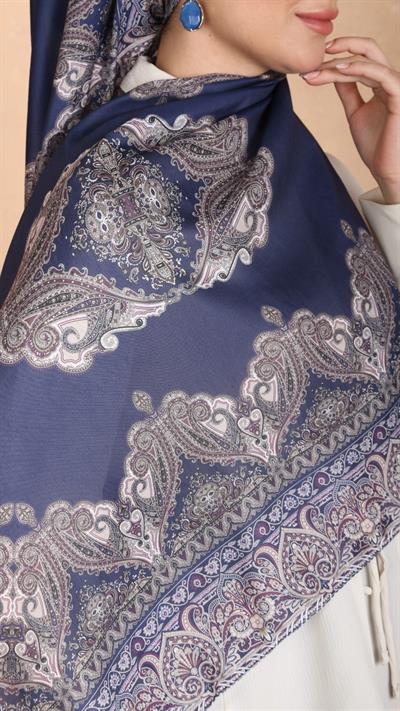 Locella Koza Pamuk Şal Lacivert