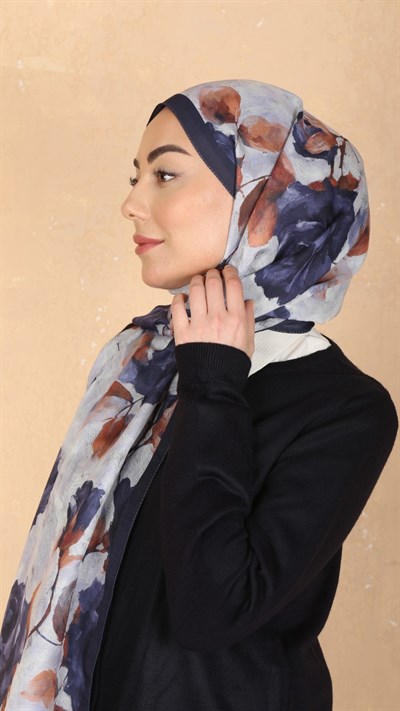 Locella Koza Pamuk Şal Lacivert