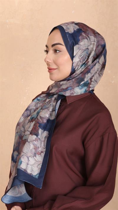 Locella Koza Pamuk Şal Lacivert