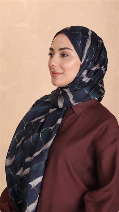 Locella Koza Pamuk Şal Lacivert