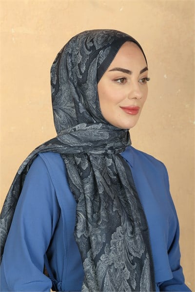Locella Koza Pamuk Şal Lacivert