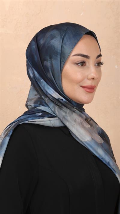 Locella Koza Pamuk Şal Mavi