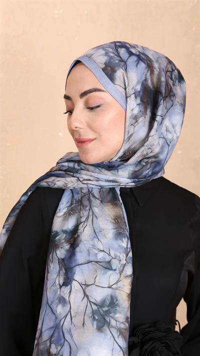 Locella Koza Pamuk Şal Mavi