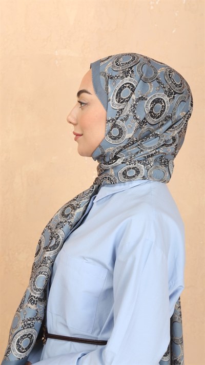 Locella Koza Pamuk Şal Mavi