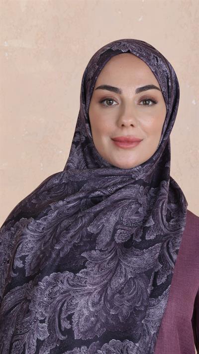 Locella Koza Pamuk Şal-Mürdüm-1
