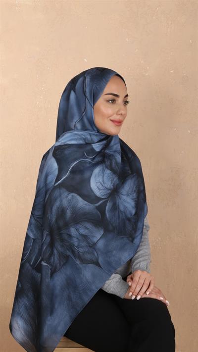 Locella Koza Pamuk Şal-Mavi-6