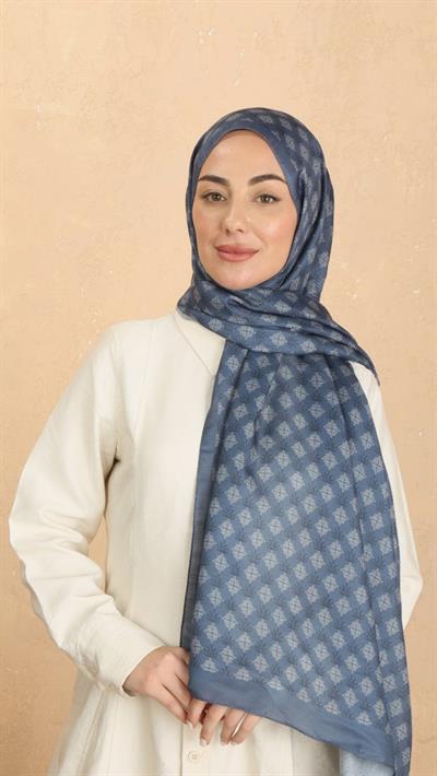 Locella Koza Pamuk Şal Mavi