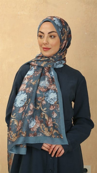 Locella Koza Pamuk Şal Mavi