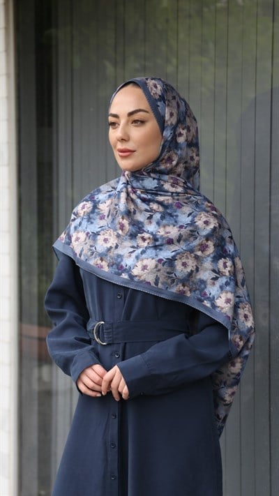 Locella Koza Pamuk Şal Mavi