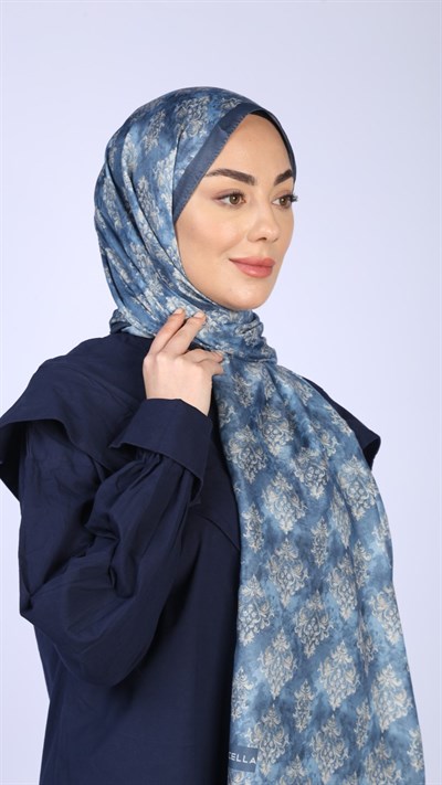 Locella Koza Pamuk Şal Mavi