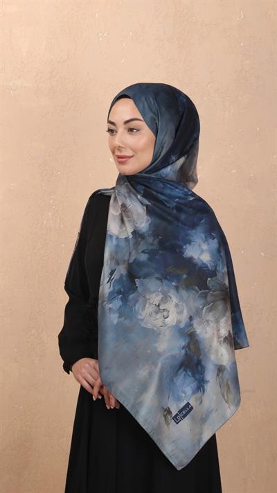 Locella Koza Pamuk Şal Mavi