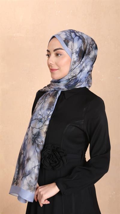 Locella Koza Pamuk Şal Mavi