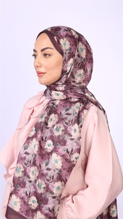 Locella Koza Pamuk Şal Mürdüm