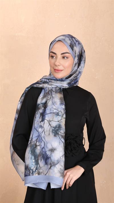 Locella Koza Pamuk Şal Mavi