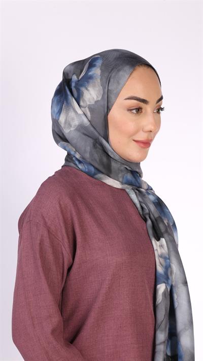 Locella Koza Pamuk Şal Mavi Gri