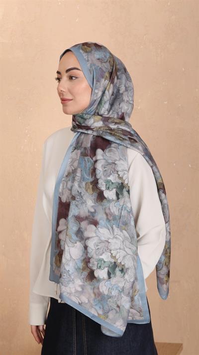 Locella Koza Pamuk Şal Mavi