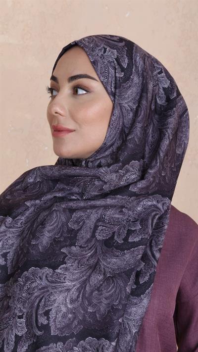 Locella Koza Pamuk Şal-Mürdüm-1