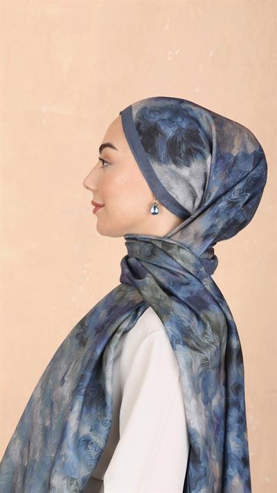 Locella Koza Pamuk Şal Mavi