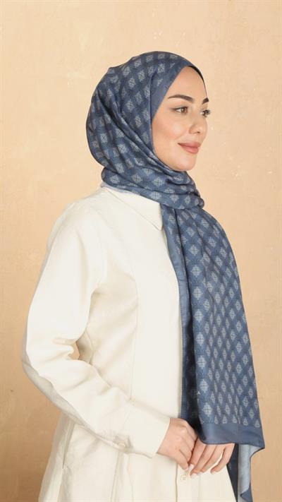 Locella Koza Pamuk Şal Mavi