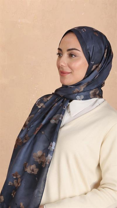 Locella Koza Pamuk Şal Mavi