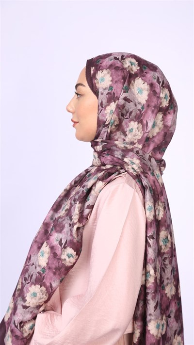Locella Koza Pamuk Şal Mürdüm