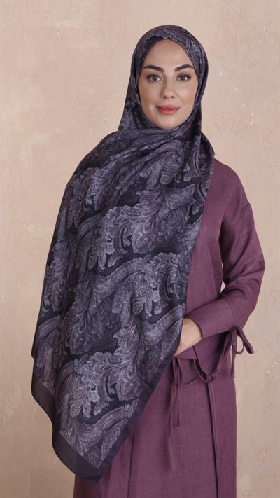 Locella Koza Pamuk Şal-Mürdüm-1