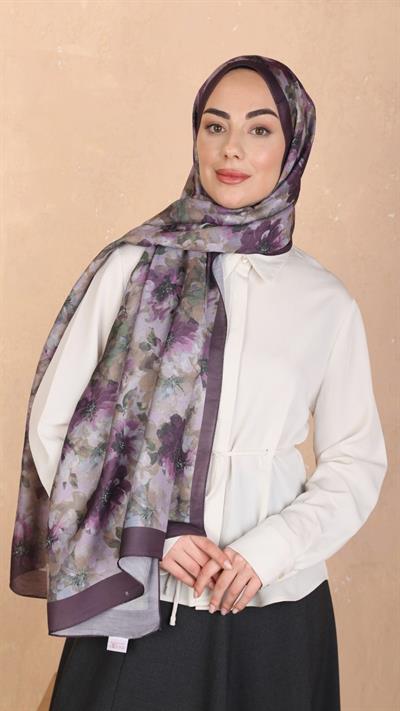 Locella Koza Pamuk Şal Mürdüm