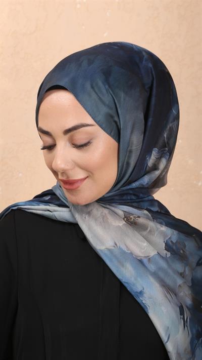 Locella Koza Pamuk Şal Mavi