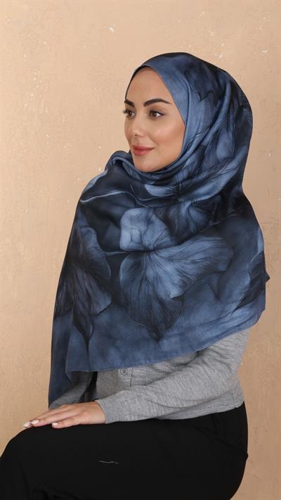 Locella Koza Pamuk Şal-Mavi-6