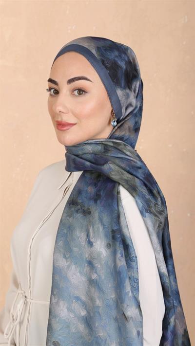 Locella Koza Pamuk Şal Mavi