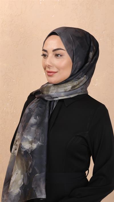 Locella Koza Pamuk Şal Siyah Yeşil