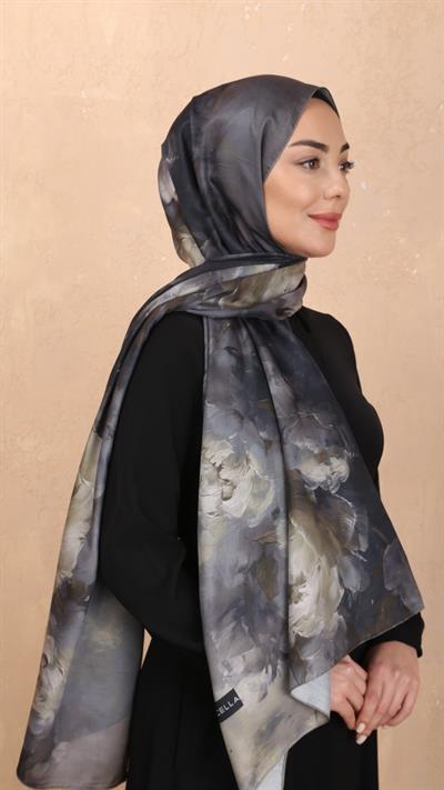 Locella Koza Pamuk Şal Siyah Yeşil