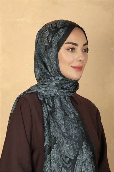 Locella Koza Pamuk Şal Siyah Bej