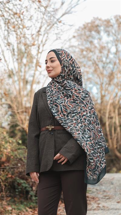 Locella Koza Pamuk Şal-Siyah Taba-3