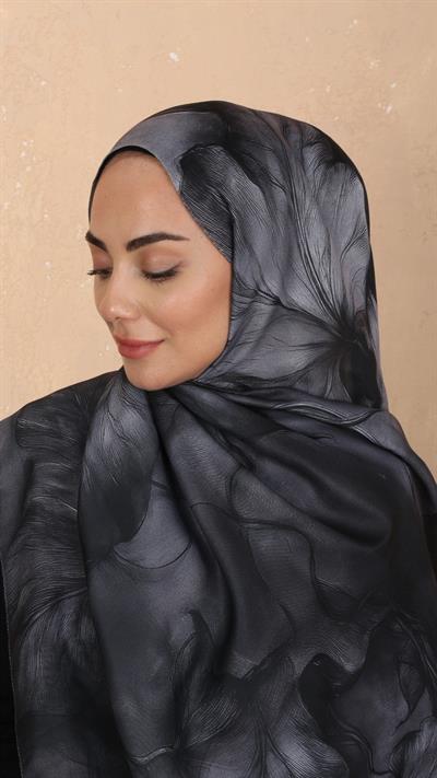 Locella Koza Pamuk Şal-Siyah-5