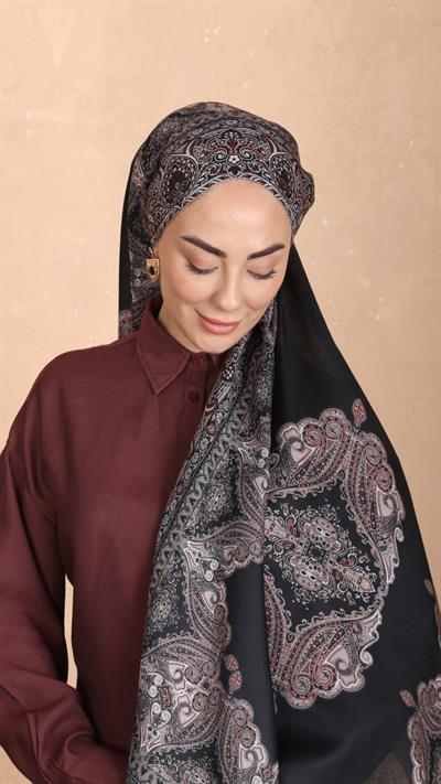 Locella Koza Pamuk Şal Siyah