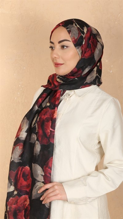 Locella Koza Pamuk Şal Siyah