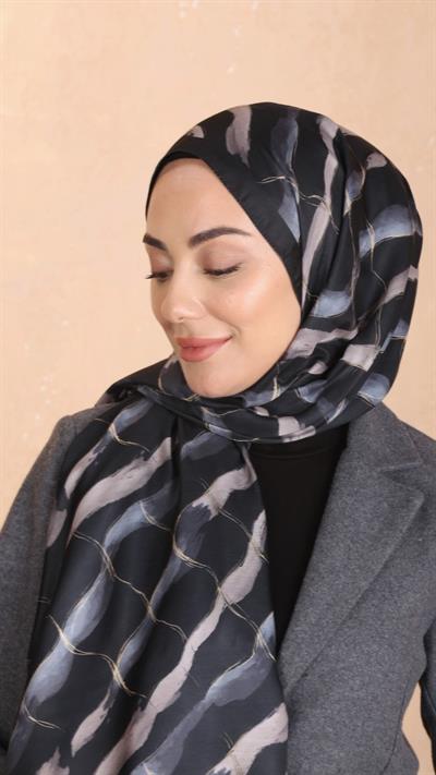 Locella Koza Pamuk Şal Siyah