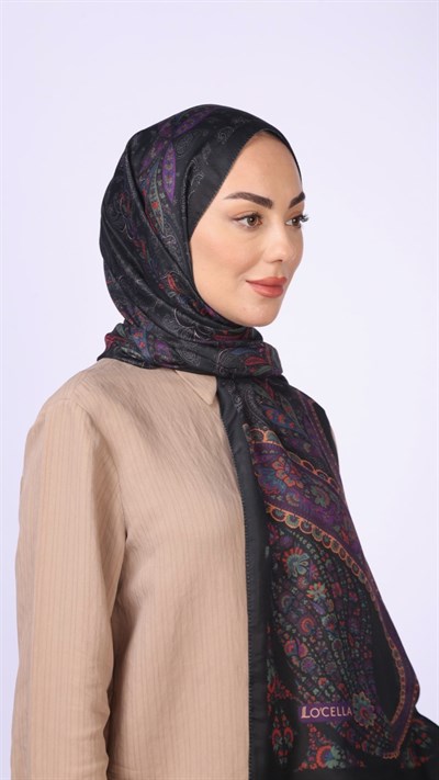 Locella Koza Pamuk Şal Siyah