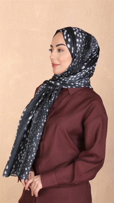 Locella Koza Pamuk Şal Siyah