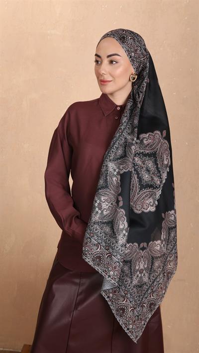 Locella Koza Pamuk Şal Siyah