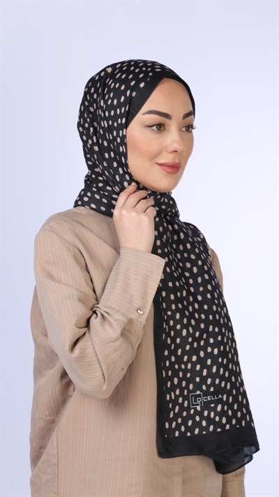 Locella Koza Pamuk Şal Siyah