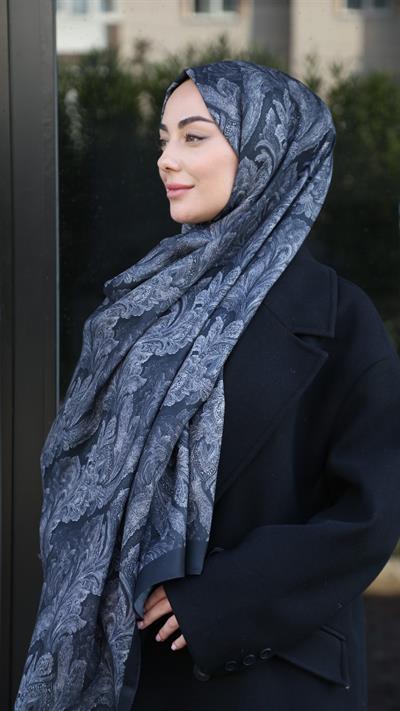 Locella Koza Pamuk Şal-Siyah-7