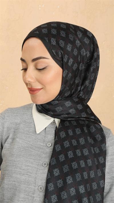 Locella Koza Pamuk Şal Siyah Kırmızı