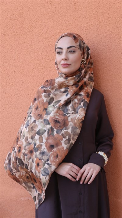 Locella Koza Pamuk Şal Turuncu