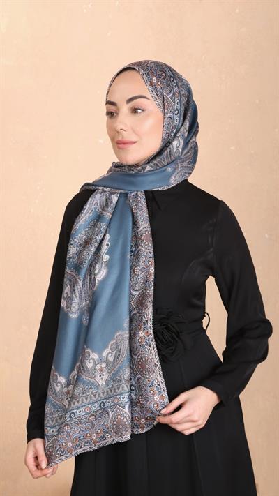 Locella Koza Pamuk Şal Turkuaz